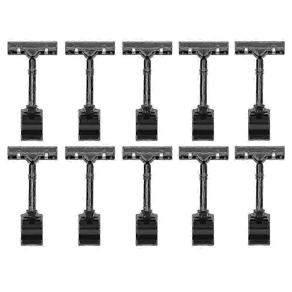 10pcs調整可能なプラスチックサインホルダー、クリップオンスタイルのダブルヘッドディスプレイクリップ回転再利用サインTa TY