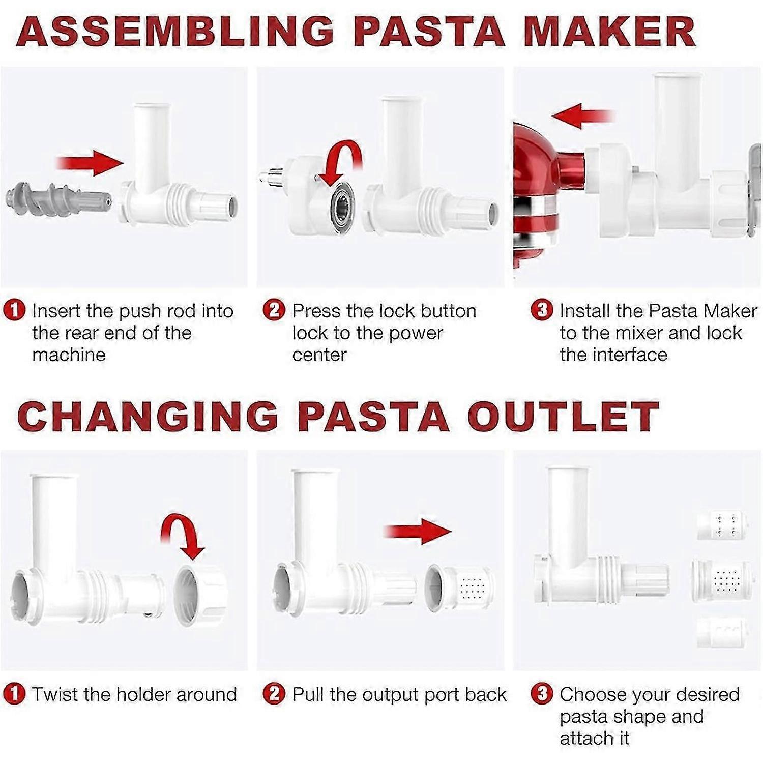 For KitchenAid Stand Mixer Pasta Pres Maker Attachment Set
