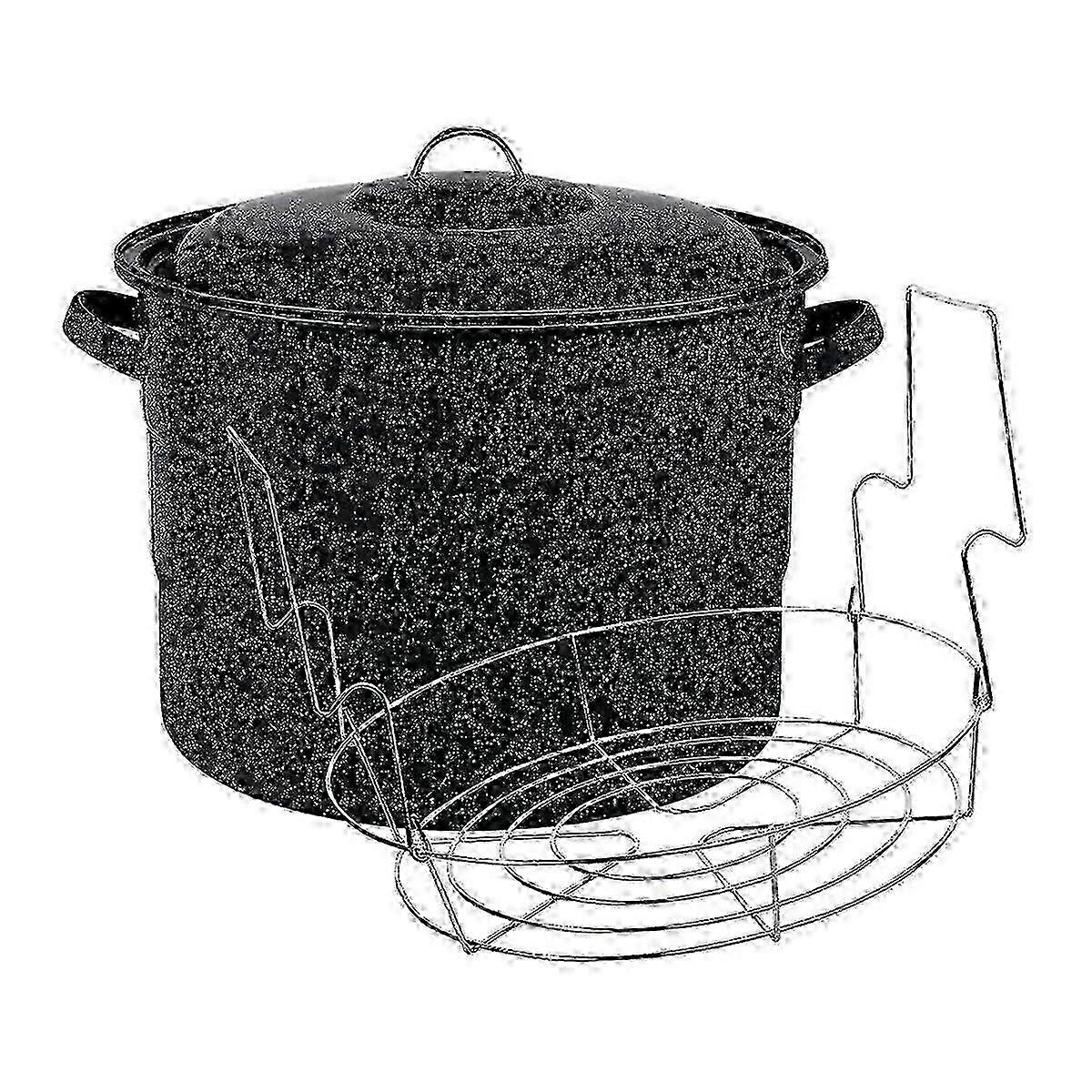 2025 2Pcs 21.5-Quart Water Bath Canner with Jar Rack Kitchenware