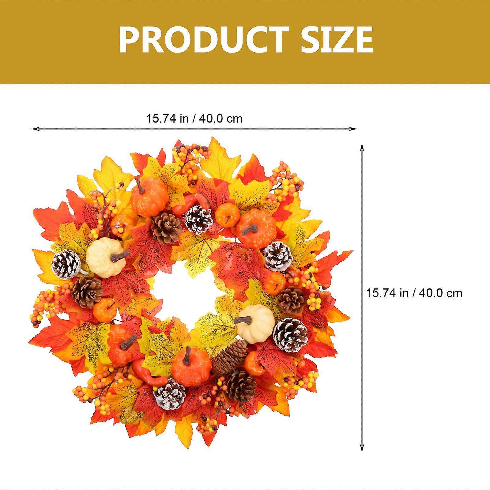 Thanksgiving Day Wreath Simulation Maple Leaf Wreath Pumpkin Candlestick Wreath