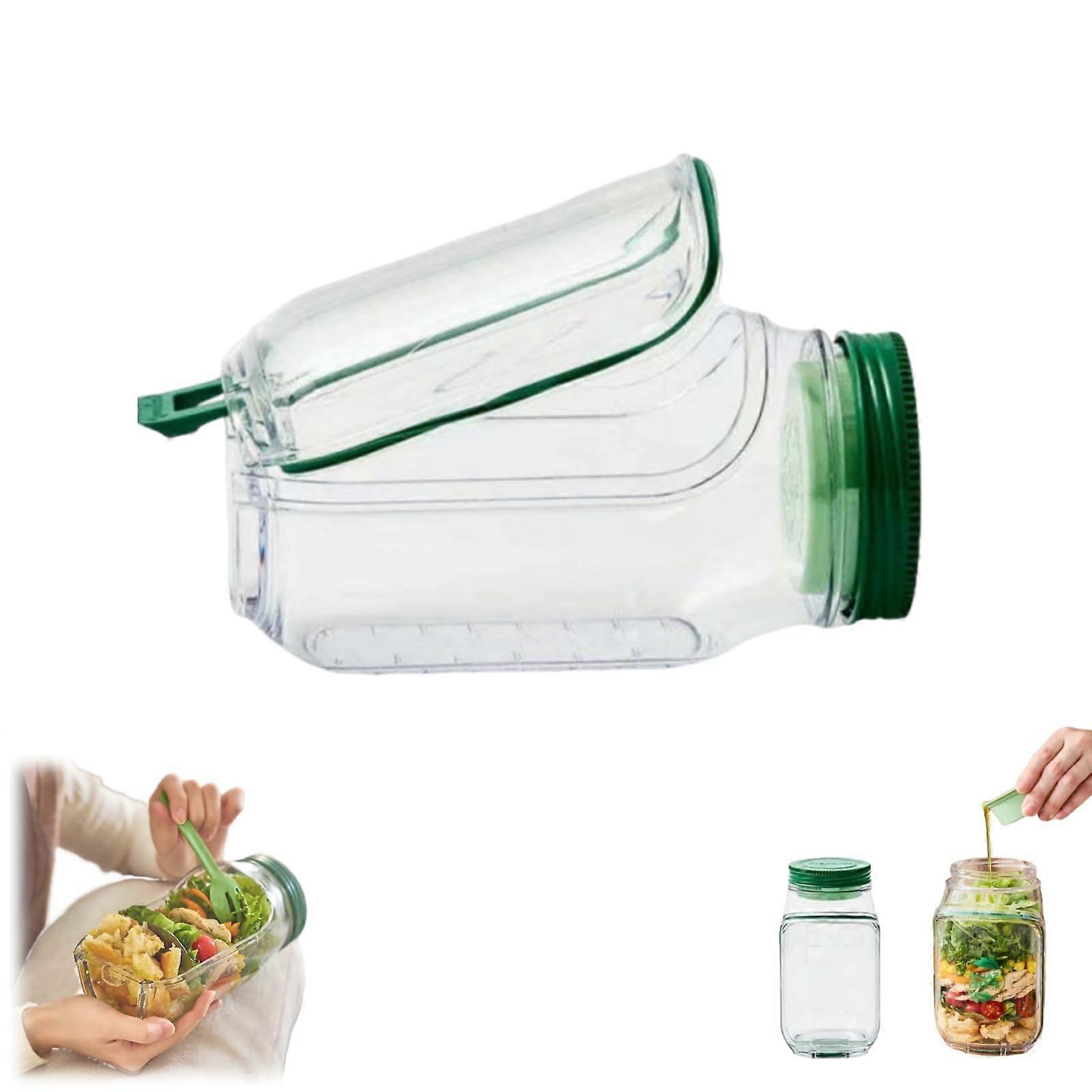 Vertical Layering With BuiltIn Bowl, LeakProof Dressing Case, Lunch Container For Fruits  Vegetables