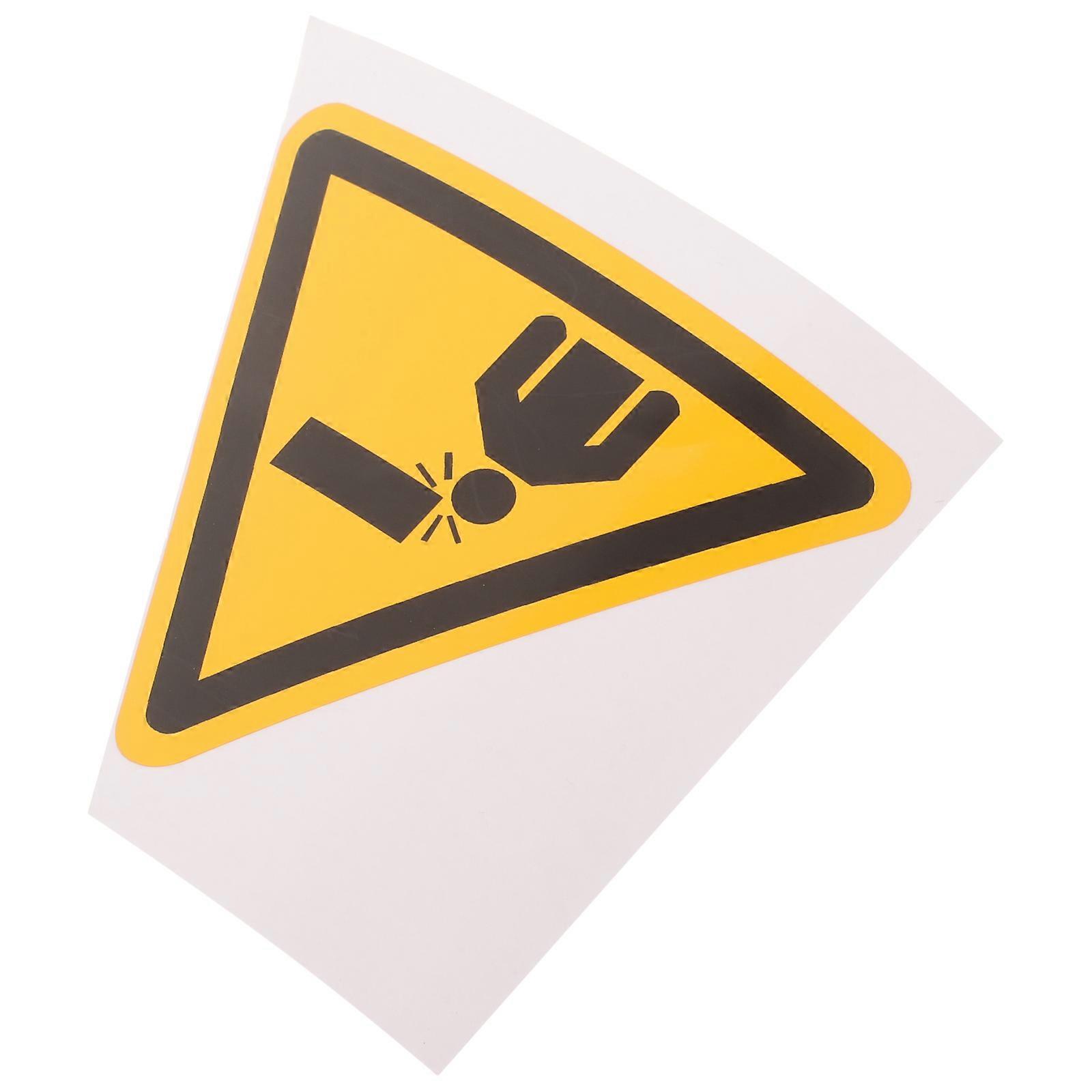 Head Protection Warning Sign Triangle for Parking Areas Yellow Pvc Warning Label 1Pcs