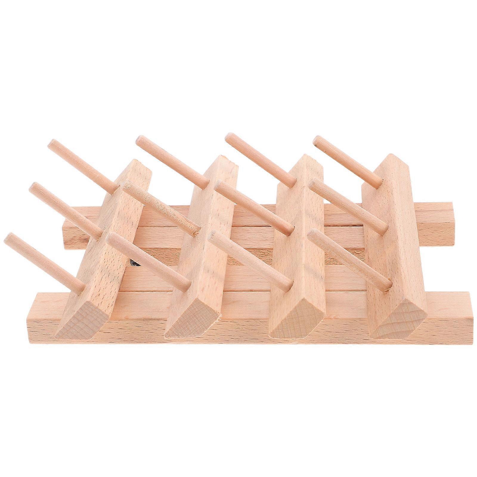 Wooden Thread Holder for Leathercraft Sewing Organizer 2Pcs Set