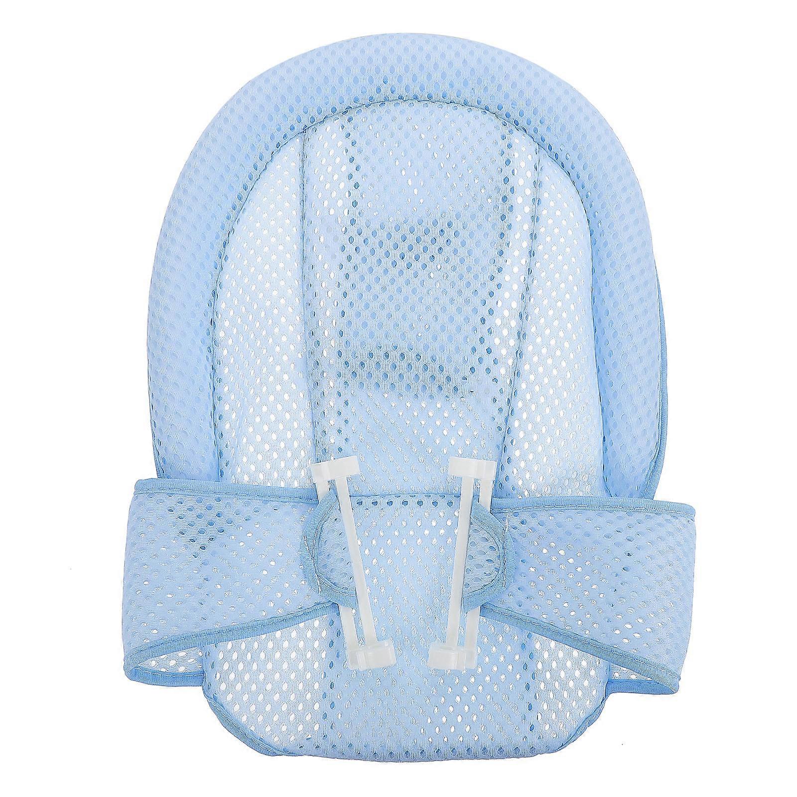 Baby Bathtub Seat Mesh Infant Bath Seat Support Net Blue Adjustable Bathing Cushion 1Pcs