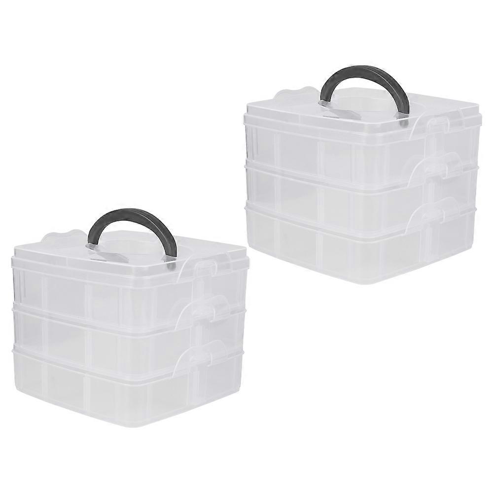 Acrylic Storage Boxes Jewelry Holders for Storage Use 2Pcs Transparent