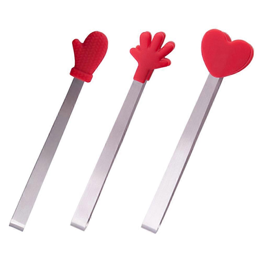 Stainless Steel Sugar Tongs Kitchen Clips for Kids 3Pcs Set