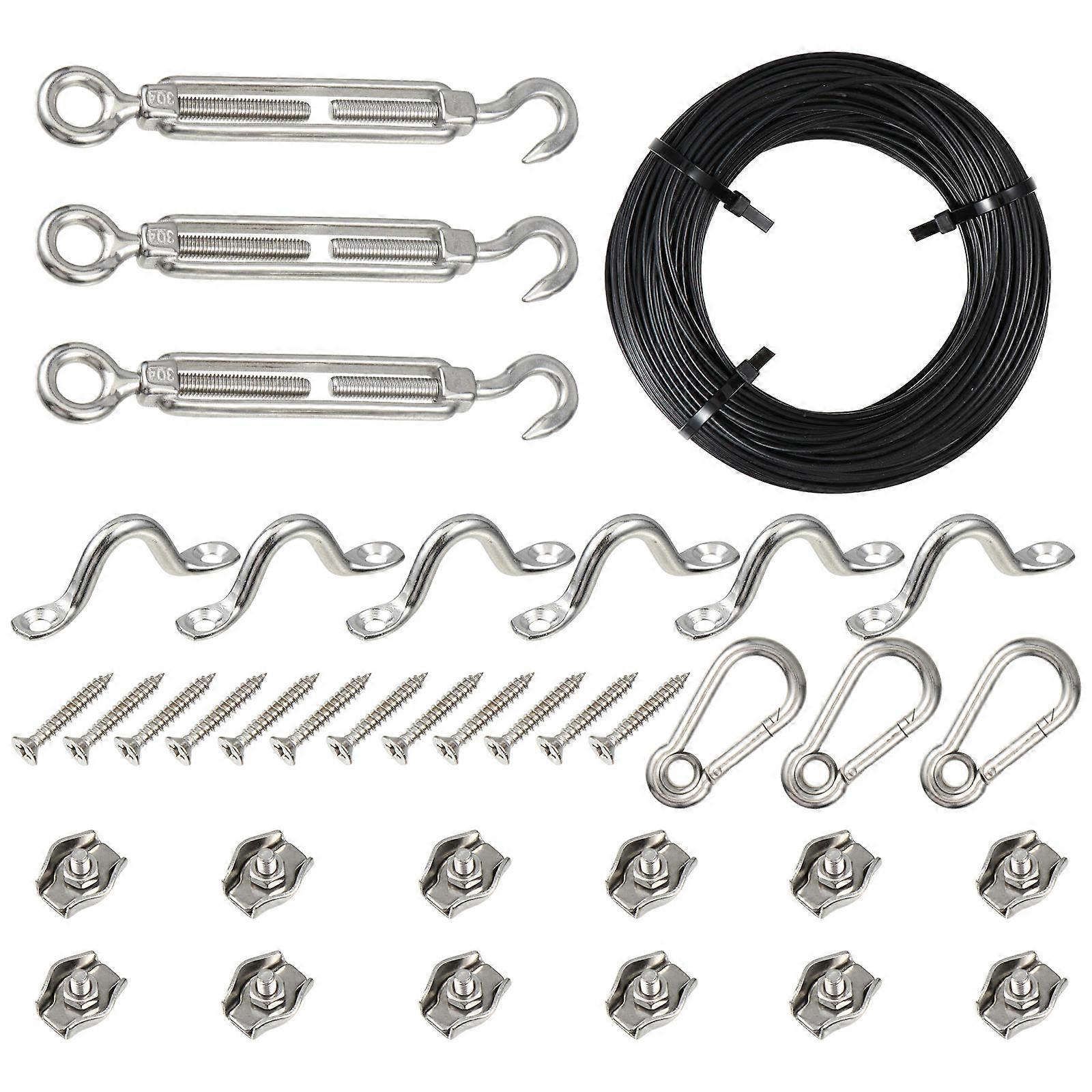 Dark Wire Hanging Rope Kit For Outdoor Decoration And Avoid Sagging With 5000X0.3X0.3CM Dimensions For 1 Set