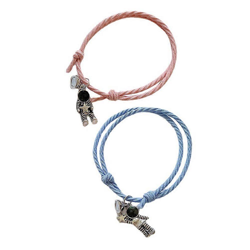 Hair Ties Astronaut Bracelet for 2Pcs Lover Gift