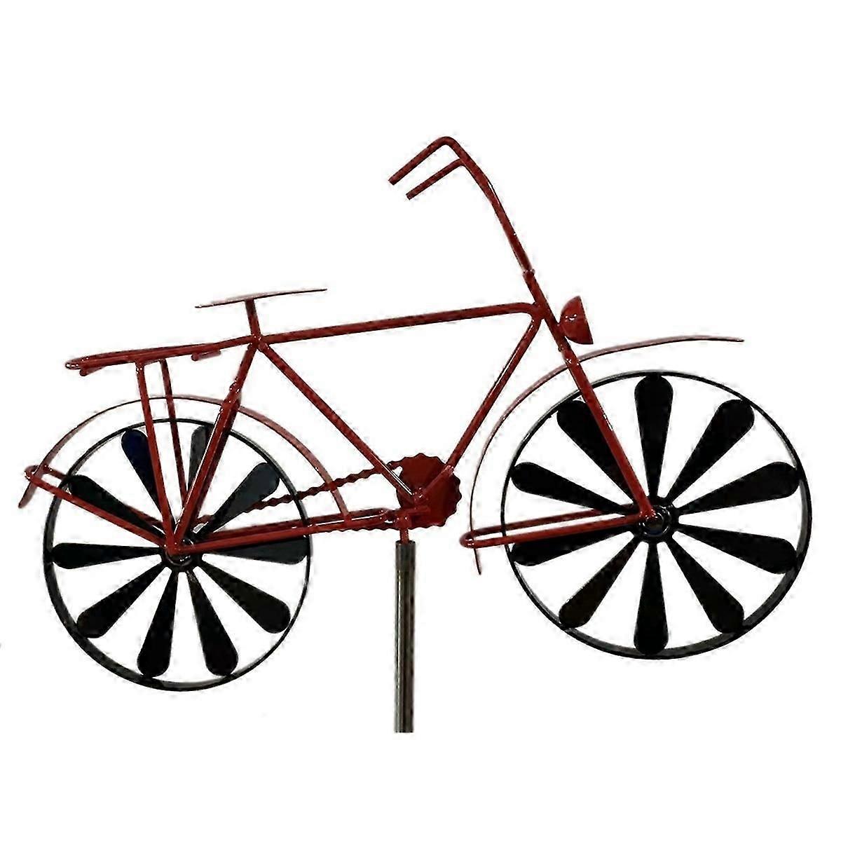 Iron Wind Spinner,51In H Bicycle Wind Spinners, Bike Stake Decoration, Outside Garden Decor for Pati