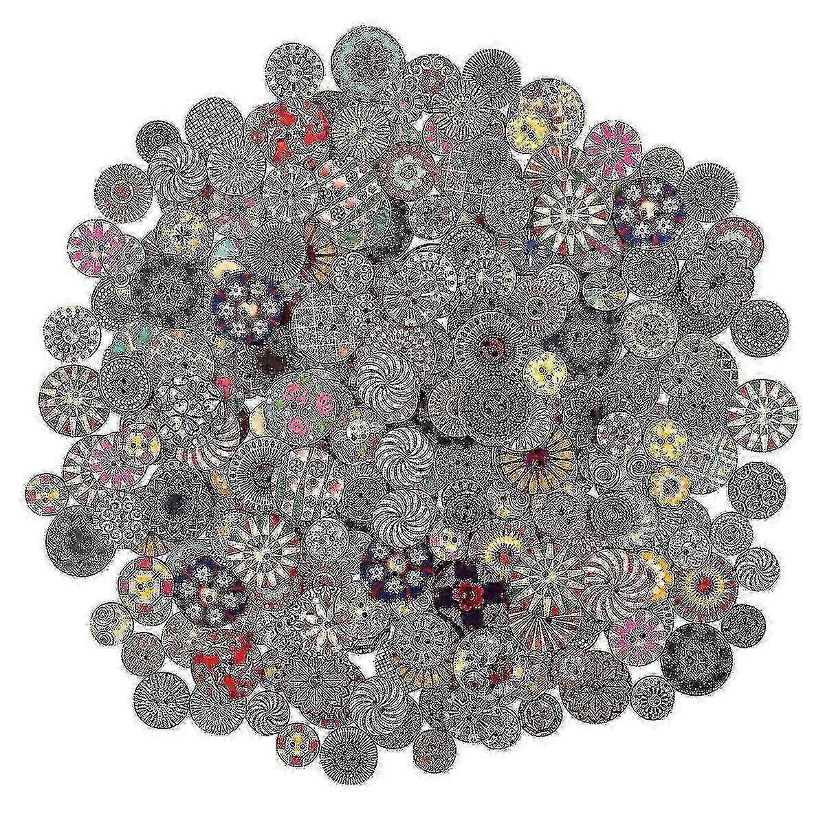 100 Pcs Mixed Round Wooden Buttons Assorted Colorful Resin Buttons Retro Crafting Buttons Wood Sewing Button Kids