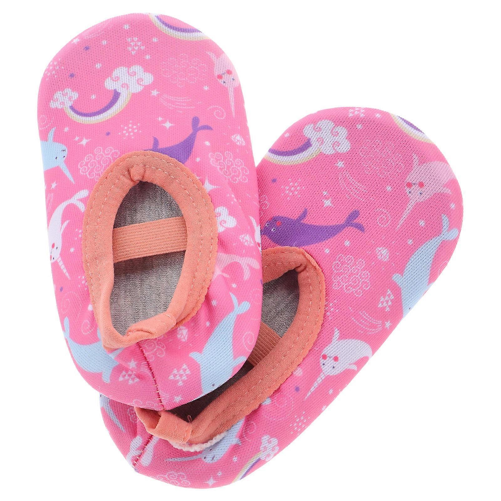 Toddler Baby Anti-Slip Socks Pink Nylon Material for Walking