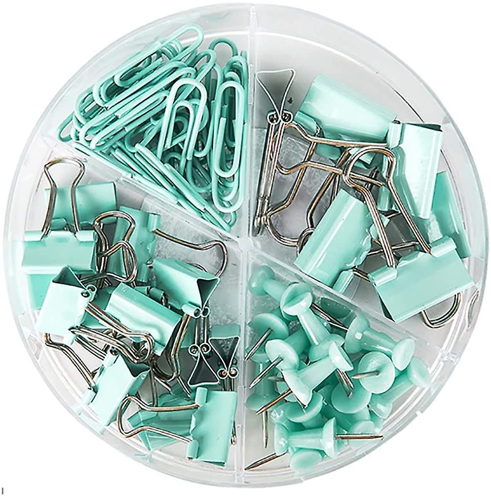 Paper Clips And Binder Clips Push Pins Set And Holder, Non-skid Map Tacks Thumbtacks Clips Kits With Container F