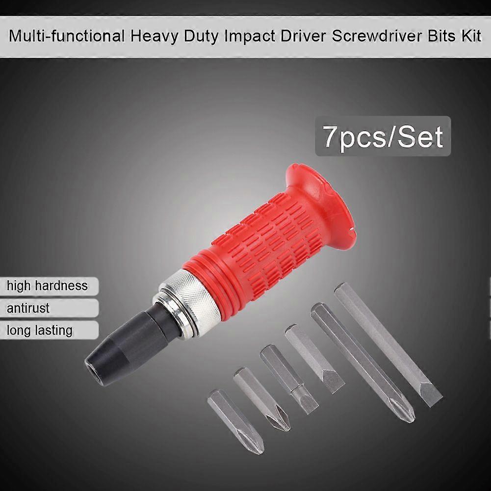 7pcs Set Multi functional Heavy Duty Impact Screwdriver Bits Kit with Case