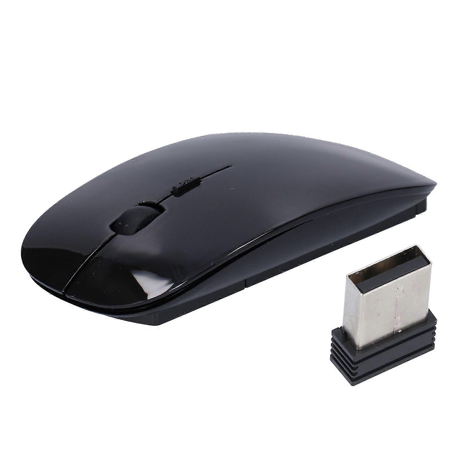 Wireless Mouse Smart Slim Portable 2.4G Cordless Mouse with USB Receiver for Office Laptop Computer TabletBlack