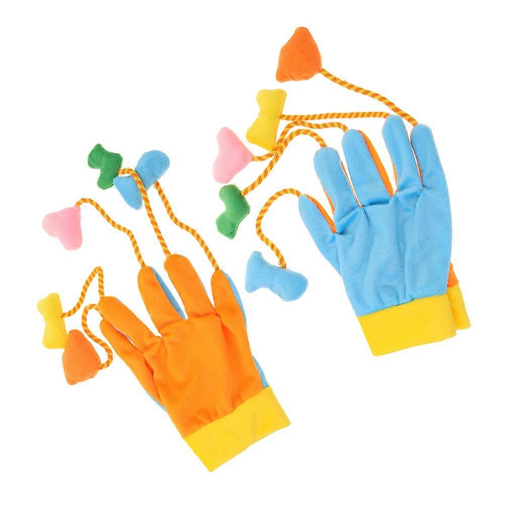 Cat Glove Toy Plush for Use with Bell 10Pcs Set