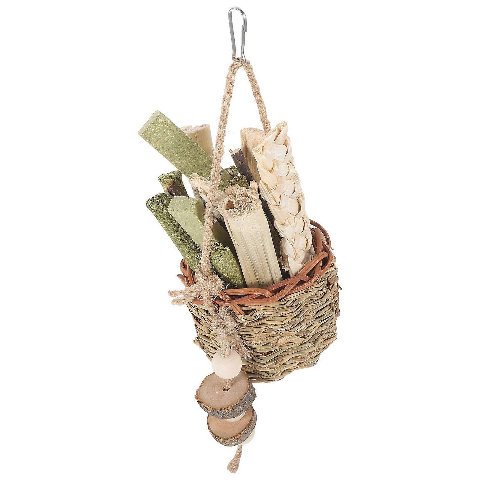 Rabbit Teething Toys Woven Hamster Tooth Grinding Toy for 4Pcs