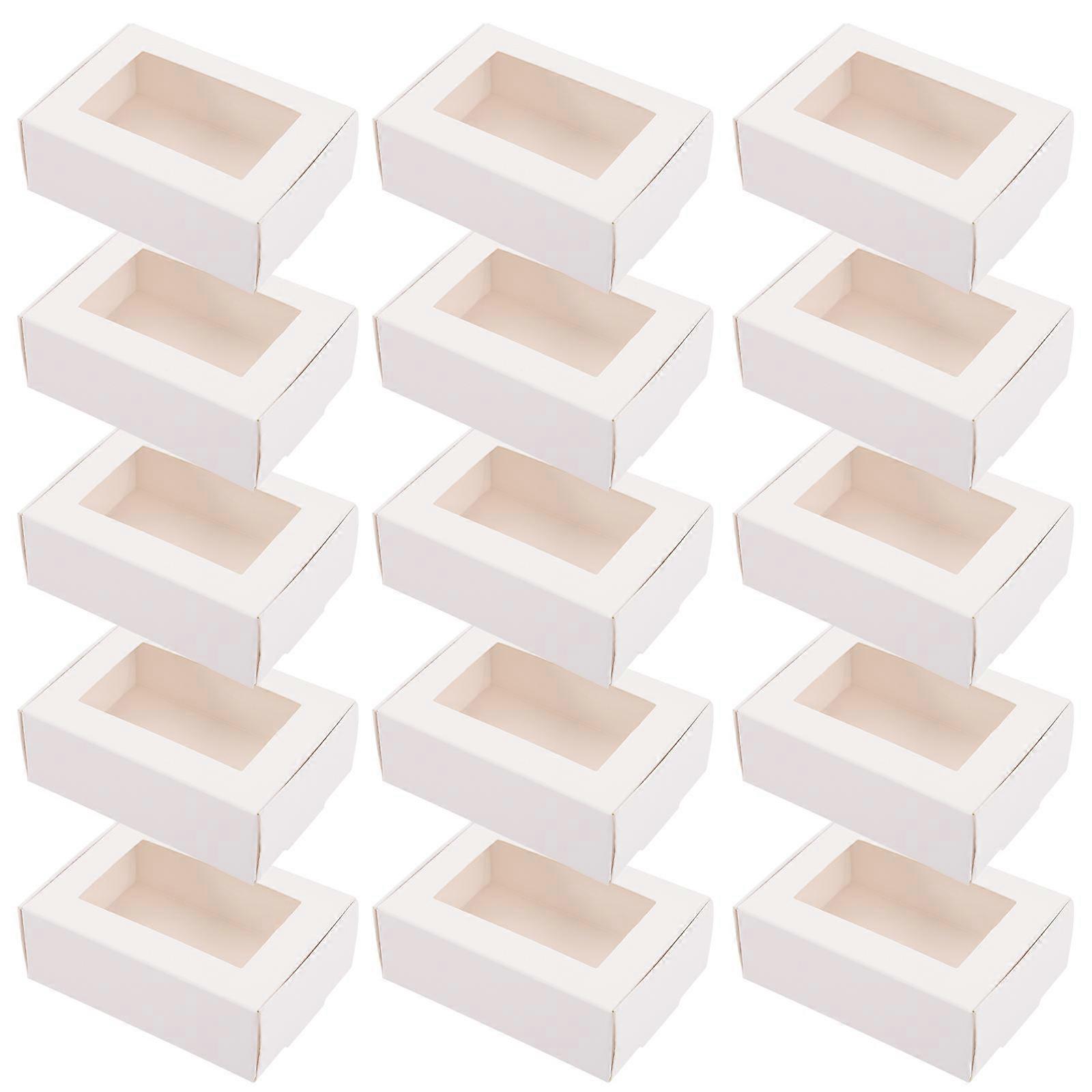 Small Gift Boxes Kraft Soap Boxes for Storage 30Pcs with Window