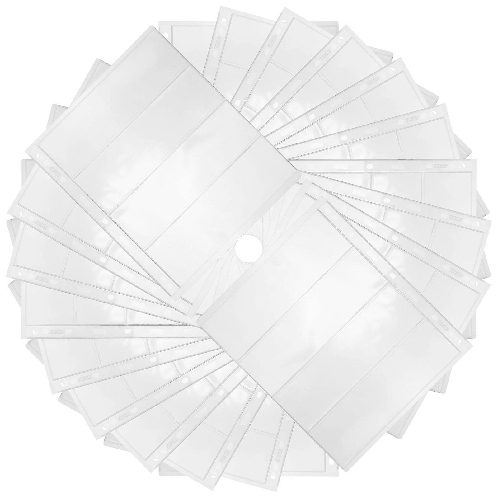 40 Sheets Stamp Album Pages for Storage Clear Binder Pages with 9 Holes
