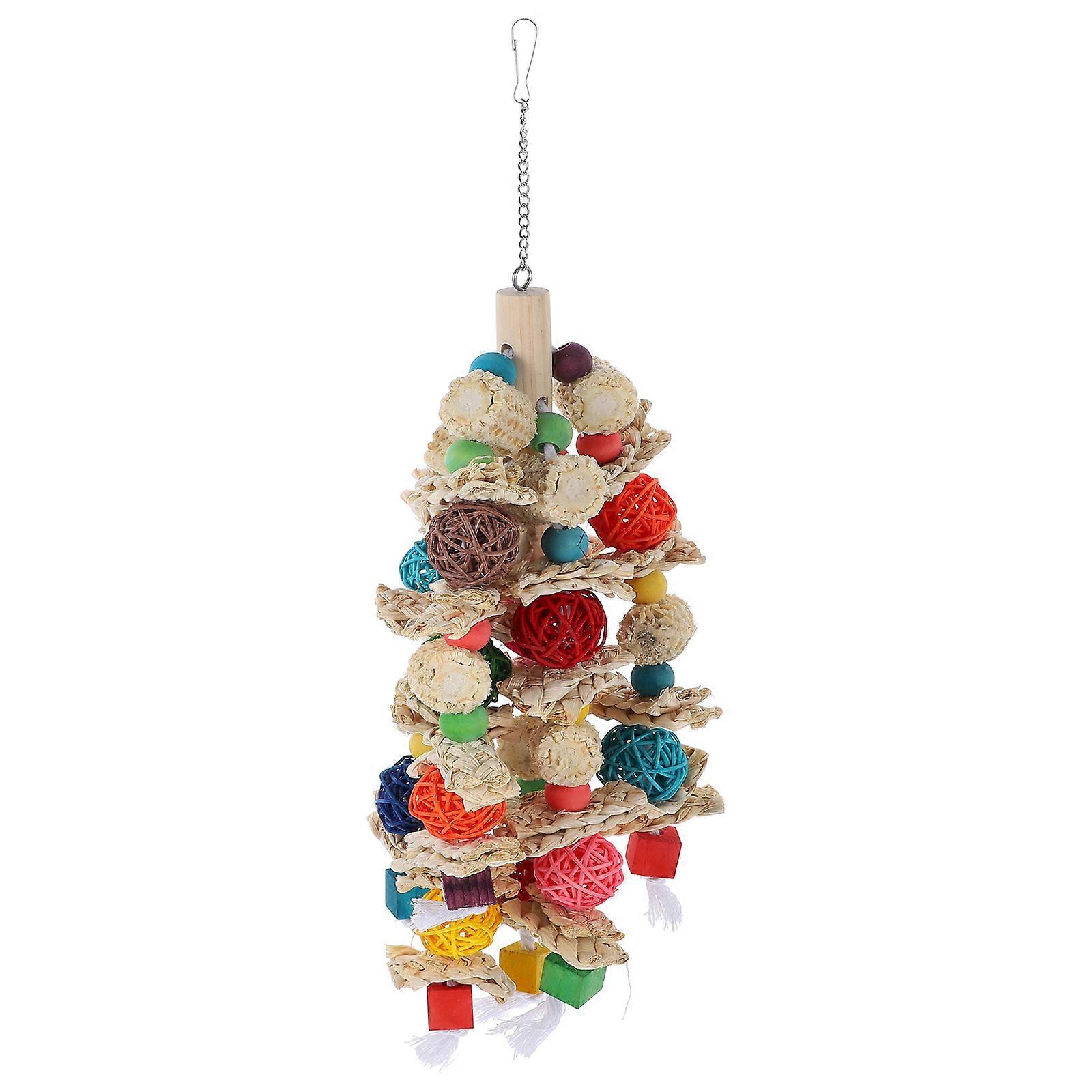 Bird Swing Parakeet Chewing Toy Indoor Use Multi Wood for 1 Set