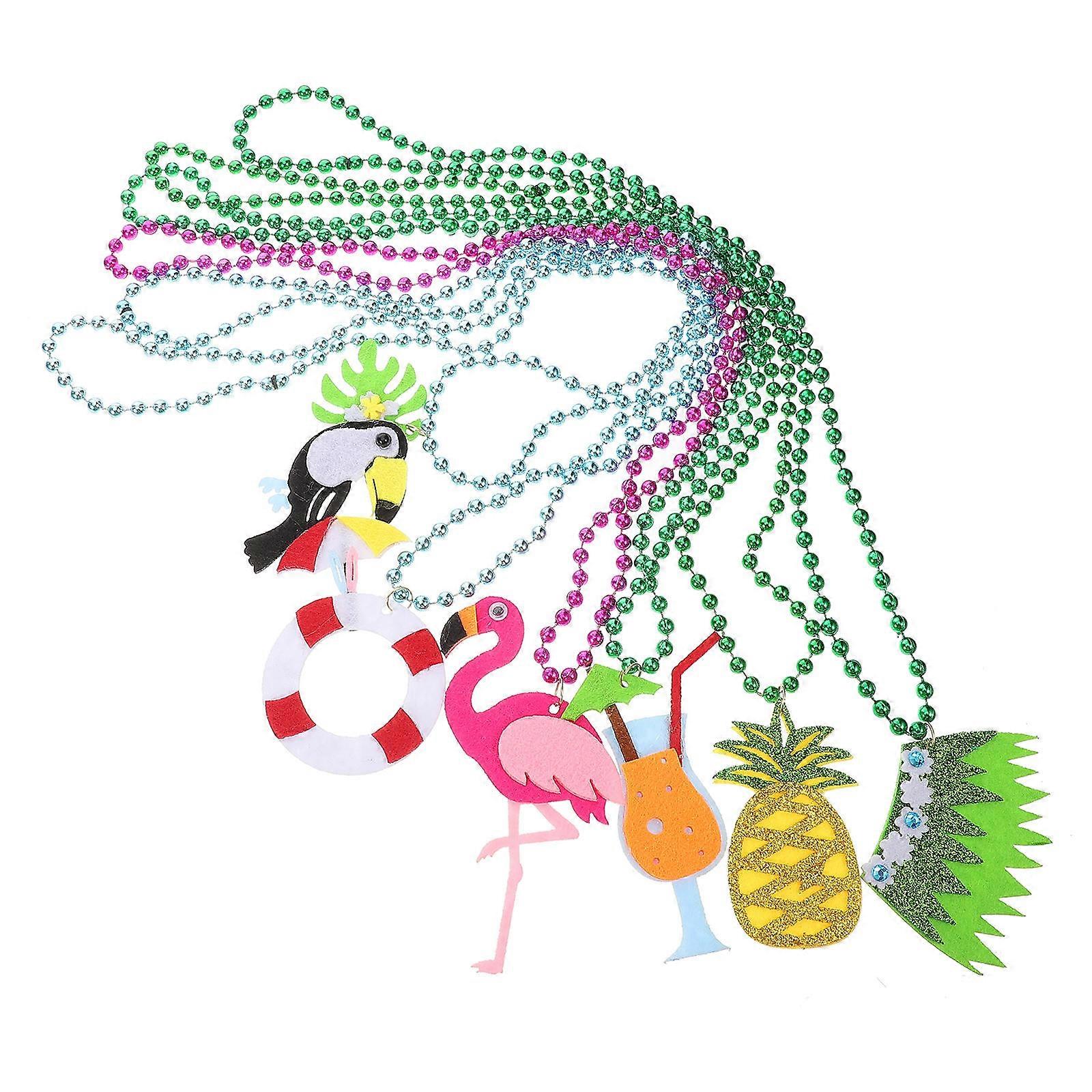Assorted Color Hawaiian Necklace Party Necklaces with 30Pcs Beads