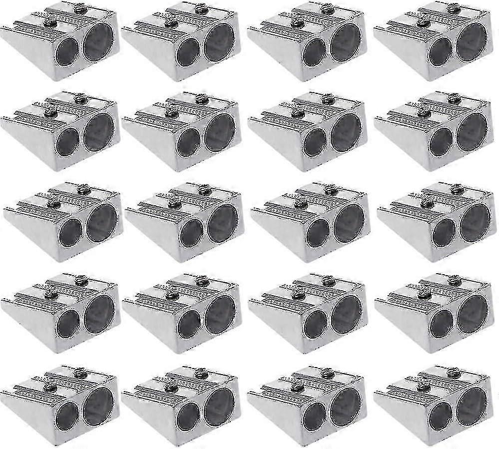 Magnesium Pencil Sharpener, Handheld Metal Pencil Sharpener with 2 Holes for Schools Offices Homes Art Projects, 2-Hole Pencil Sharpener