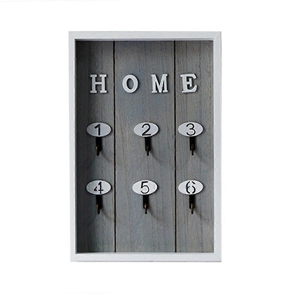 Wooden Key Holder Key Boxes Storage Box for Hanging Nordic Style Grey