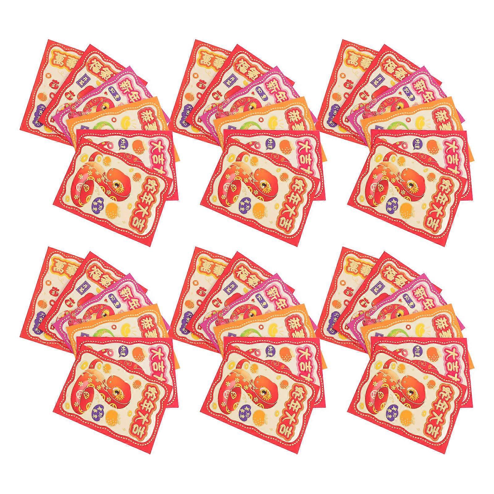 Chinese New Year Money Bag 72 Pcs Red Envelope For Cash Storage Family Friends Colleagues Neighbors With Festive Snake Pattern