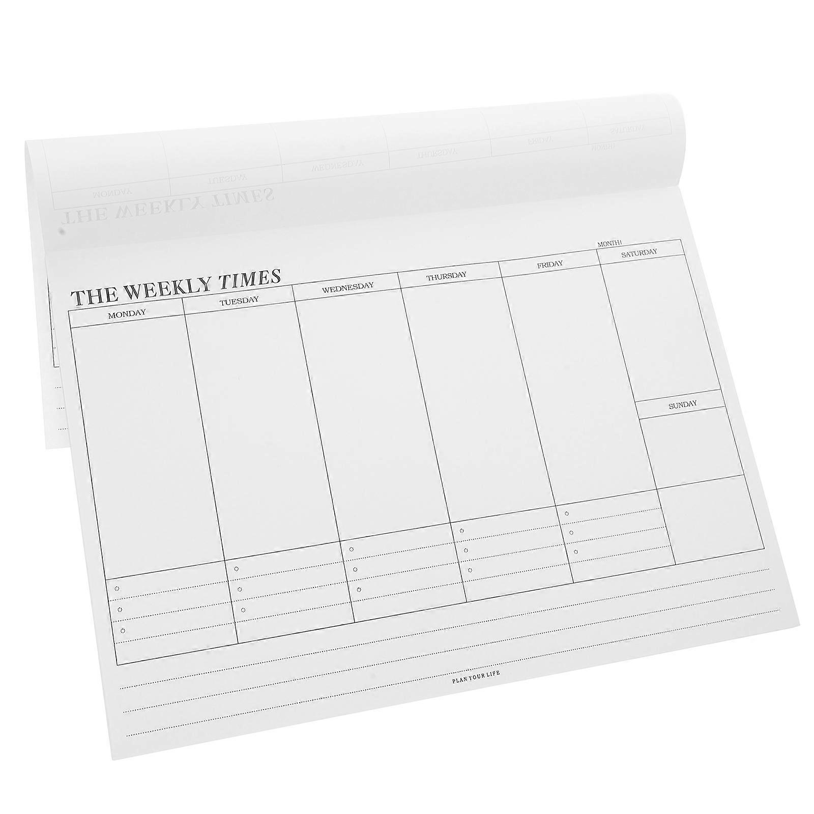 Weekly Notepad Memo Pad For Office Use White Weekly Calendar 1Set