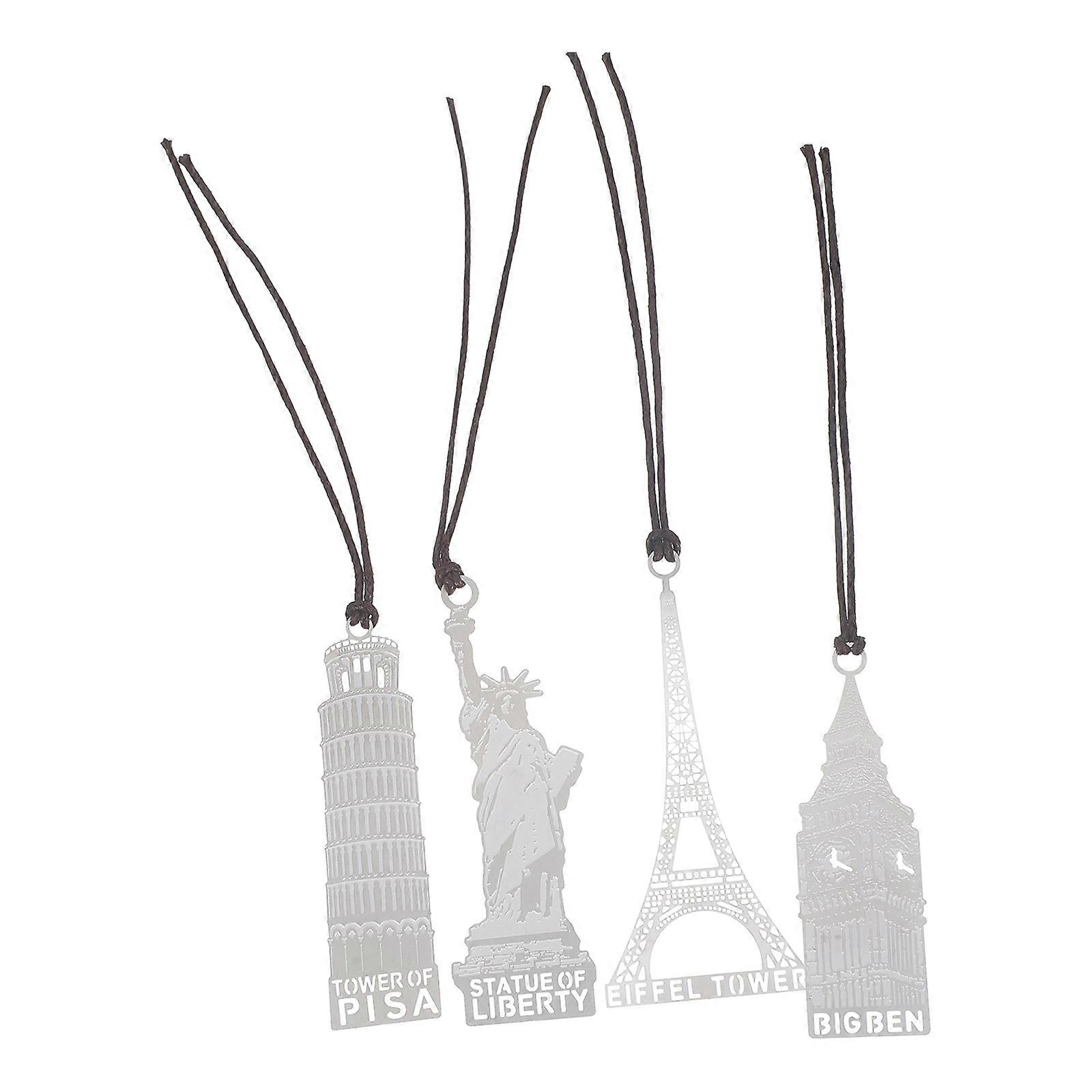 Creative Architecture Style Silver Bookmarks For Classmates And Gift Recipients In 12 Pcs Size Suitable For Decoration And Reading Purpose