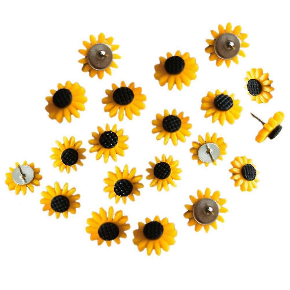 Decorative Push Pins Bulletin Board Thumbtacks for Office 40Pcs Sunflower