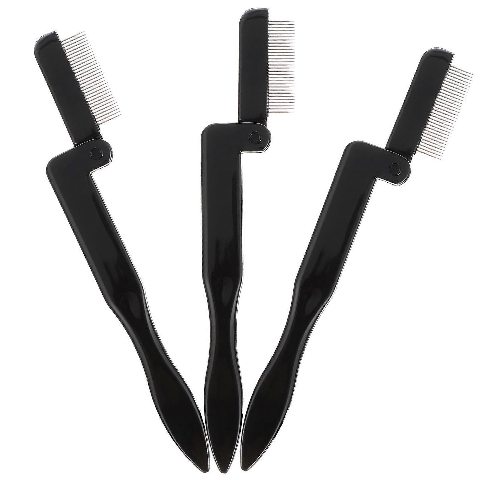 Foldable Eyelash Comb Eyebrow Brush for Makeup Use 3Pcs Pack