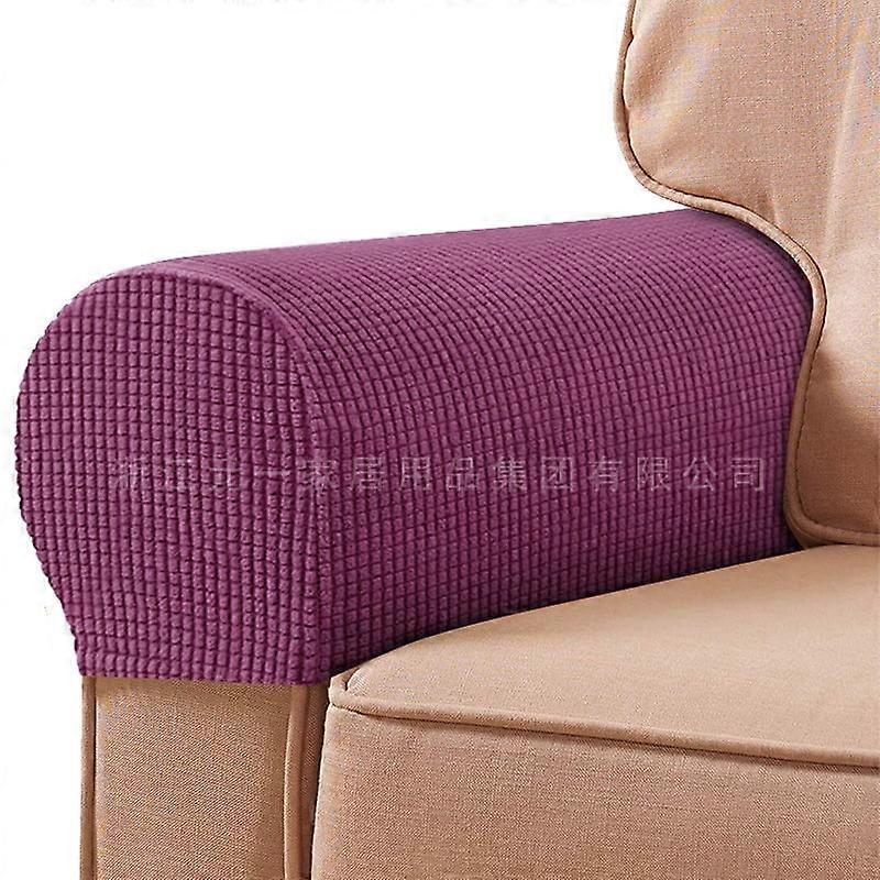 Stretch Fabric Armrest Covers, Anti-Slip Sofa Arm Protectors, Compatible with Recliner & Couch, Jacquard Spandex Slipcovers Set of 2