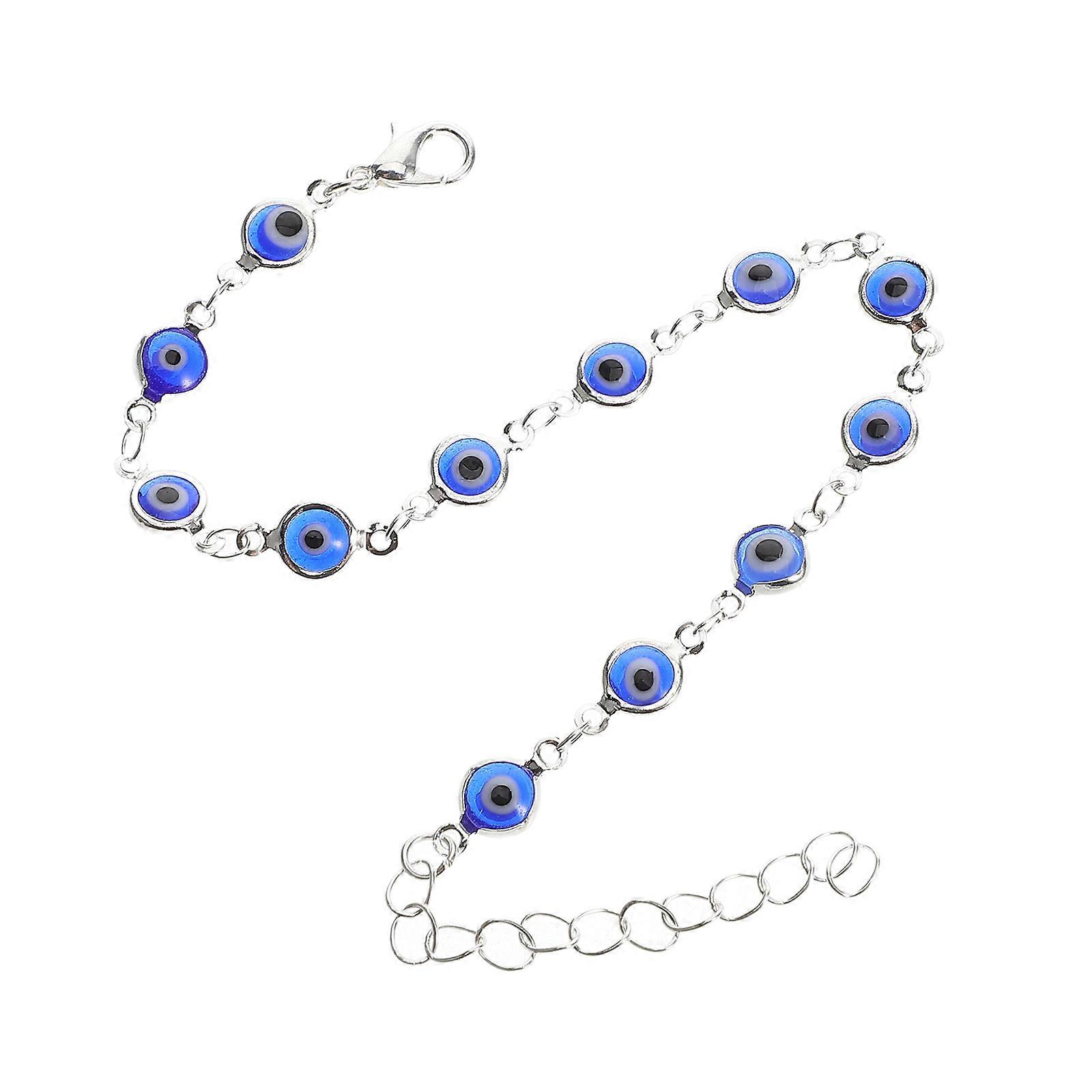 Protection Bracelet with Blue Eye Charm Adjustable 4Pcs Set