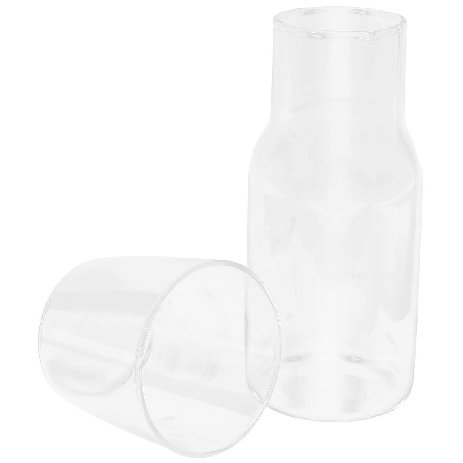 Glass Carafe With Cup Set For Household Dining Room Use In Transparent Color Designed For Juice Dispensing And Water Holding 2 Sets