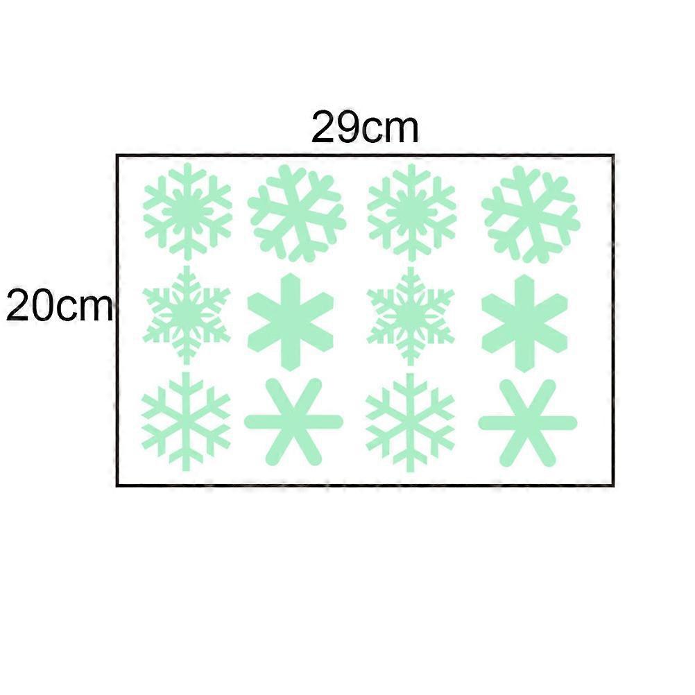Snowflake Luminous Wall Sticker Set For Smooth Surface Decor 29X20X0.2Cm Adhesive PVC 1 Set