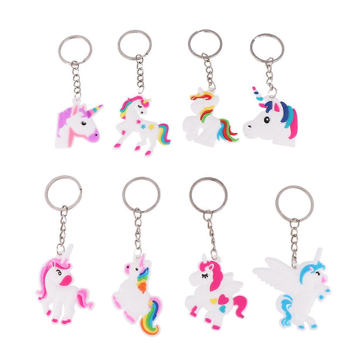 Unicorn Bag Pendant PVC Keychains for Decoration 144Pcs Cartoon Style