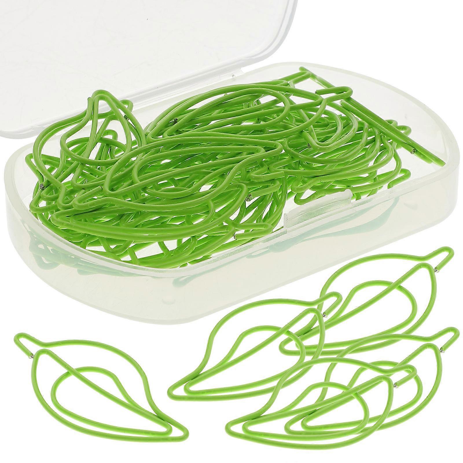 Creative Leaf Shaped Paper Clips Metal Paper Clips for Office 60Pcs