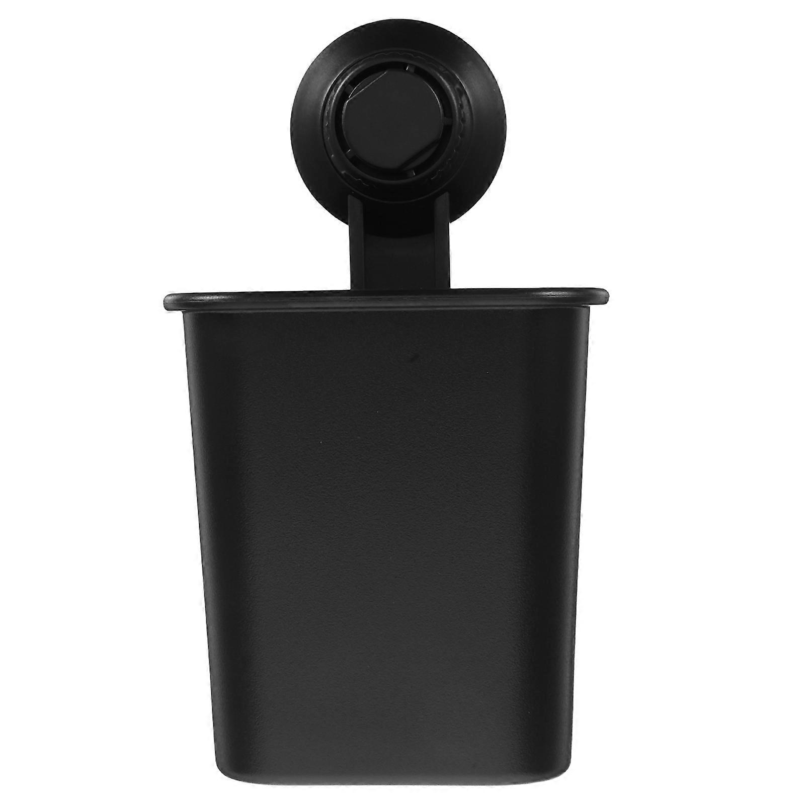 Toothbrush Stand Suction Cup Holder for 2Pcs Black Bathroom Storage