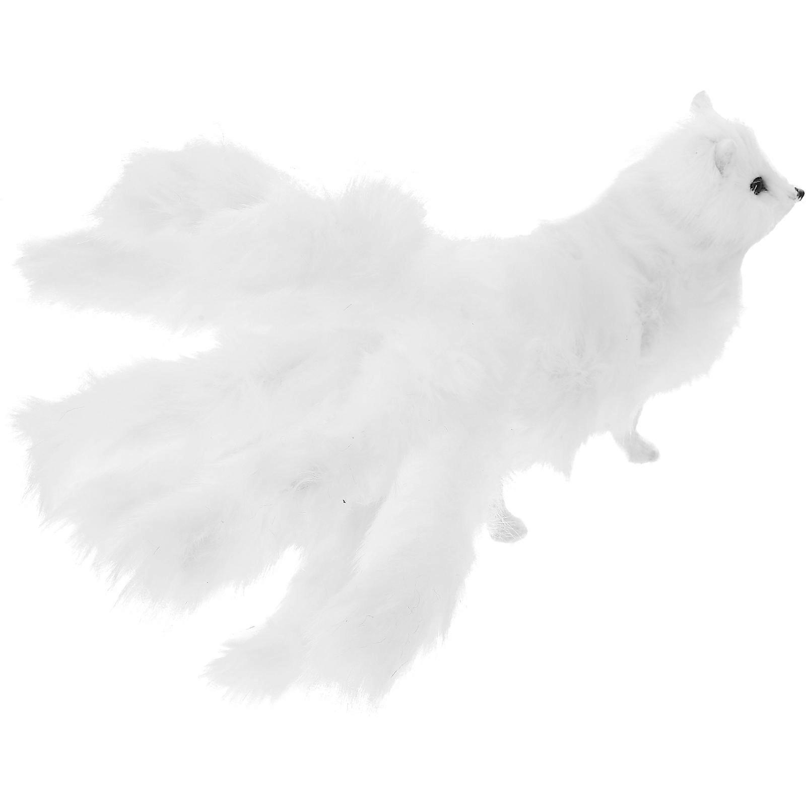 Plush Fox-Shaped Model Toy for Kids Playing Decorative Desktop Decor