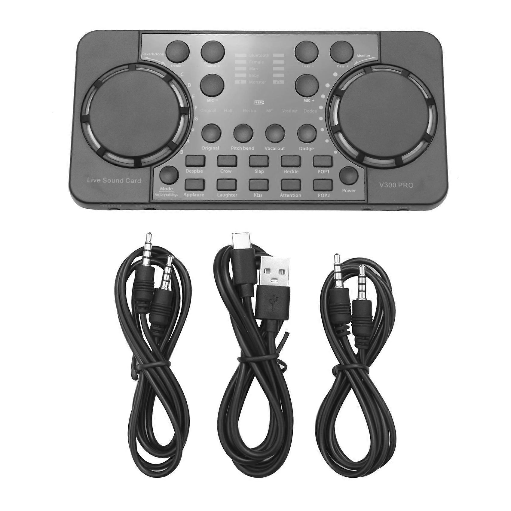 V300 PRO Sound Card 10 Sound Effects Bluetooth Noise Reduction Audio mixers Headset mic Voice Contro