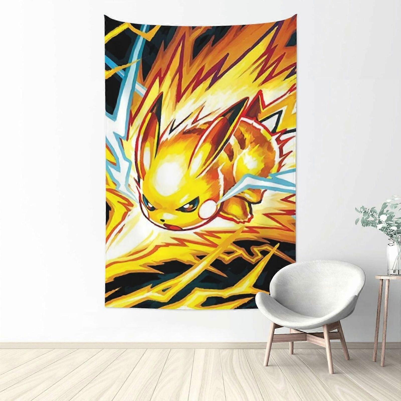 Pikachu väggtapet, vattentätt polyestertyg, sovrum vardagsrum studentrum dekor, födelsedagspresent, en storlek