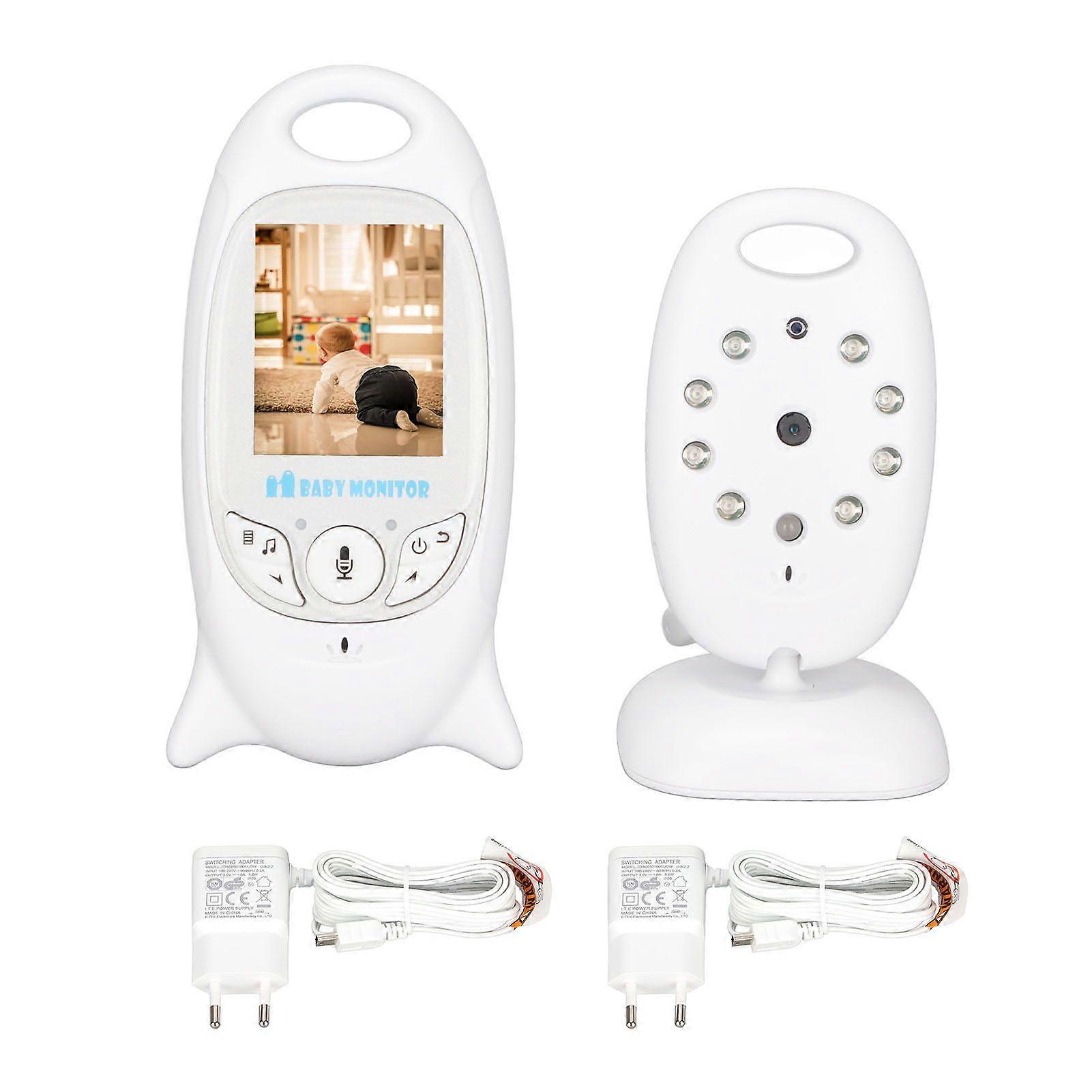 Video Baby Monitor 2in LCD Screen 2 Way Conversation 8 Different Lullabies Portable Baby Camera Monitor 100240V EU Plug 100240V