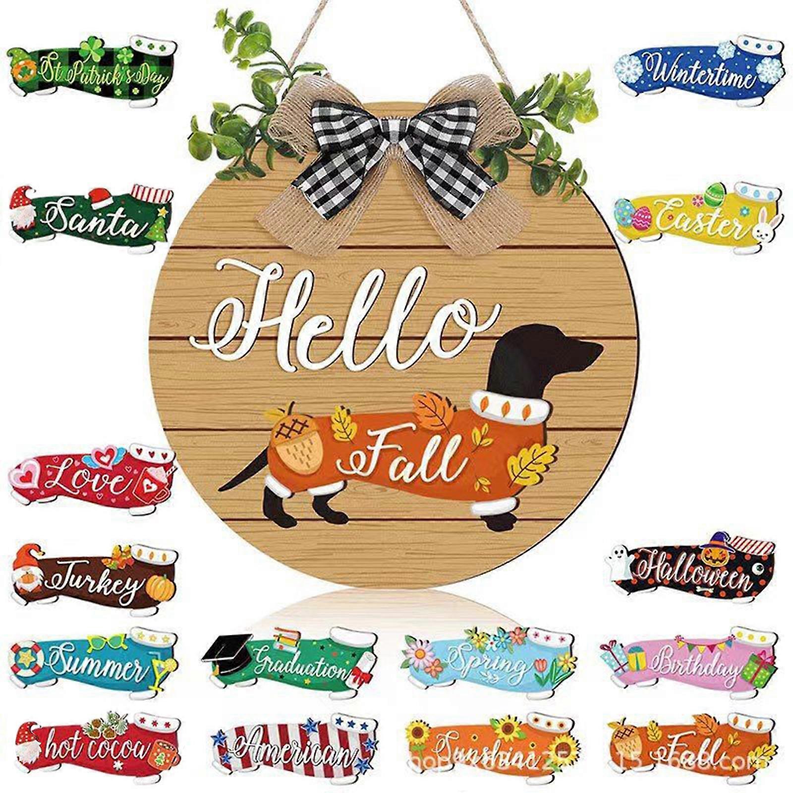 Creative wooden craft indicator plate multi-color fun welcome door number home scene decoration wooden