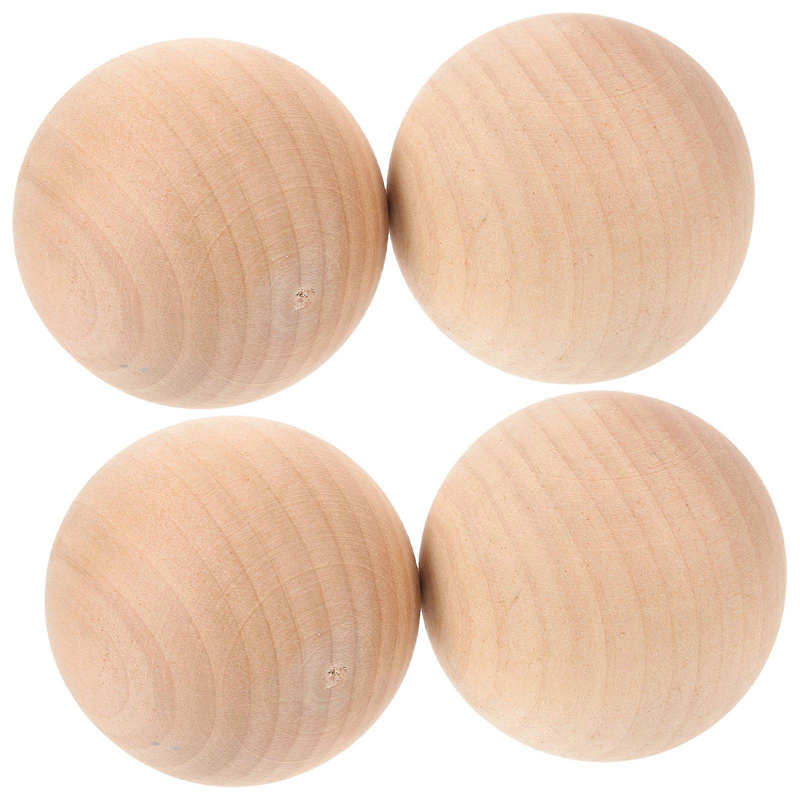 Lot de 8 boules de pétanque en bois jaune clair