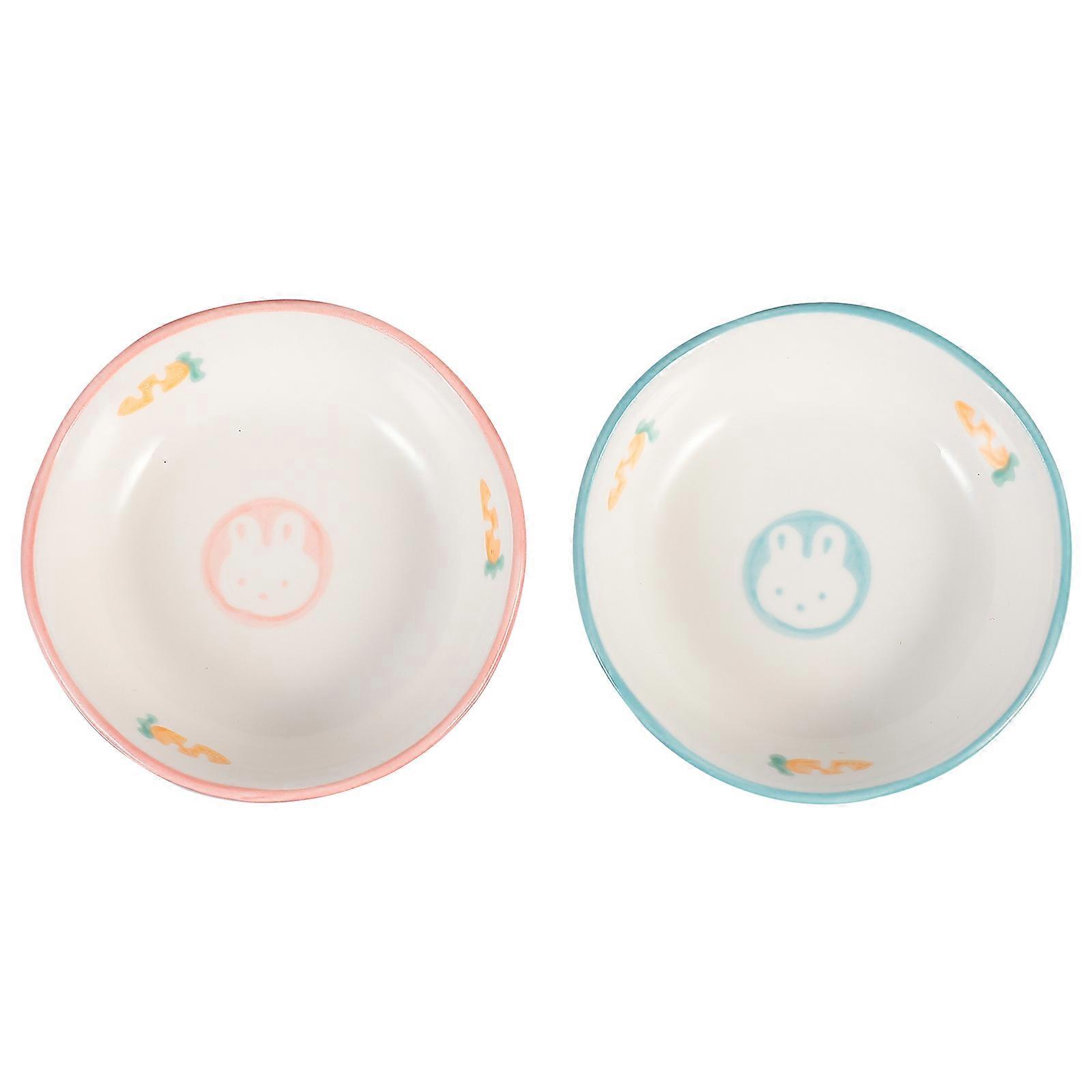 Assorted Color Ceramic Condiment Plate for Kitchen Use 2Pcs