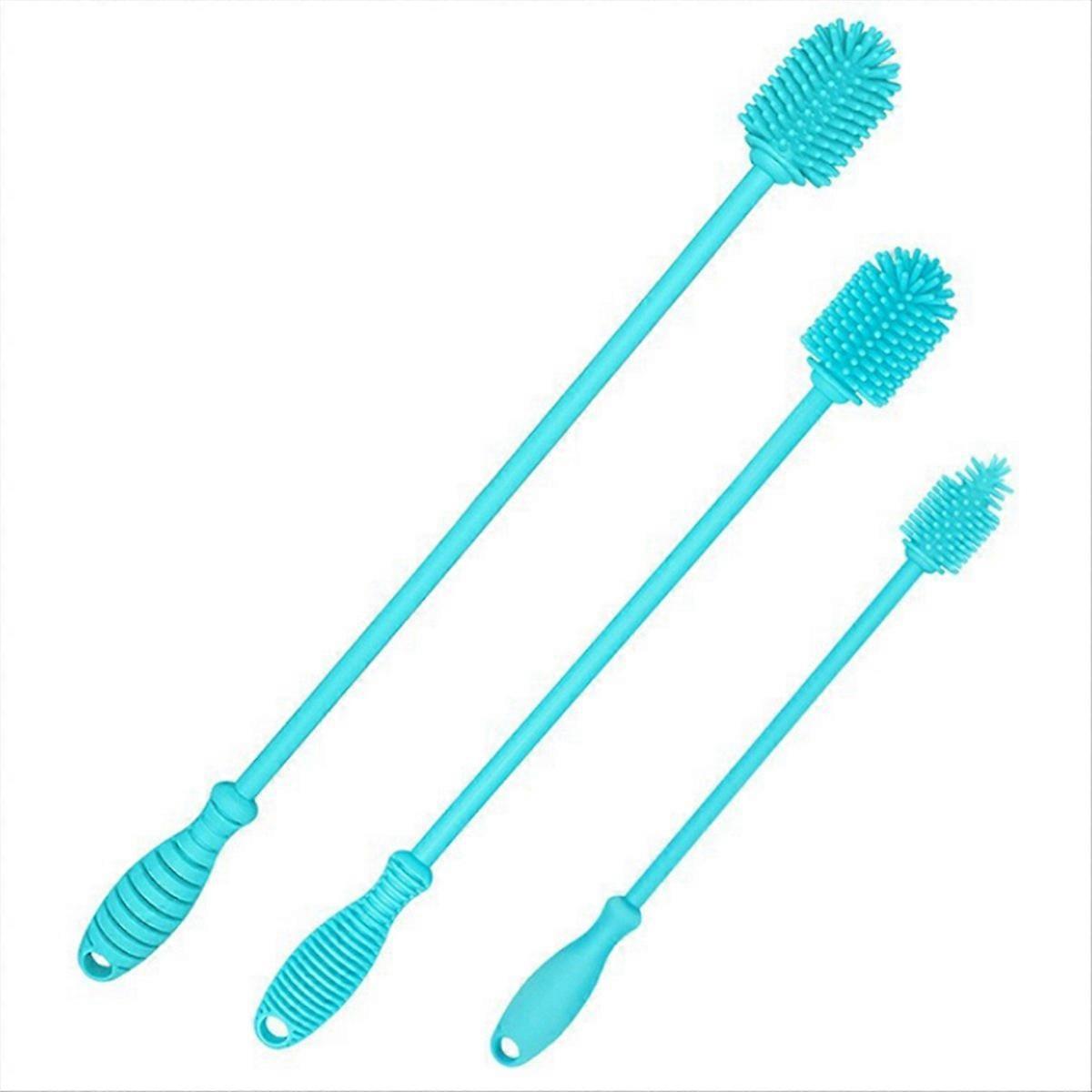 Silicone Bottle Brush Cleaner Set,Long Handle Bottle Cleaning Brushes