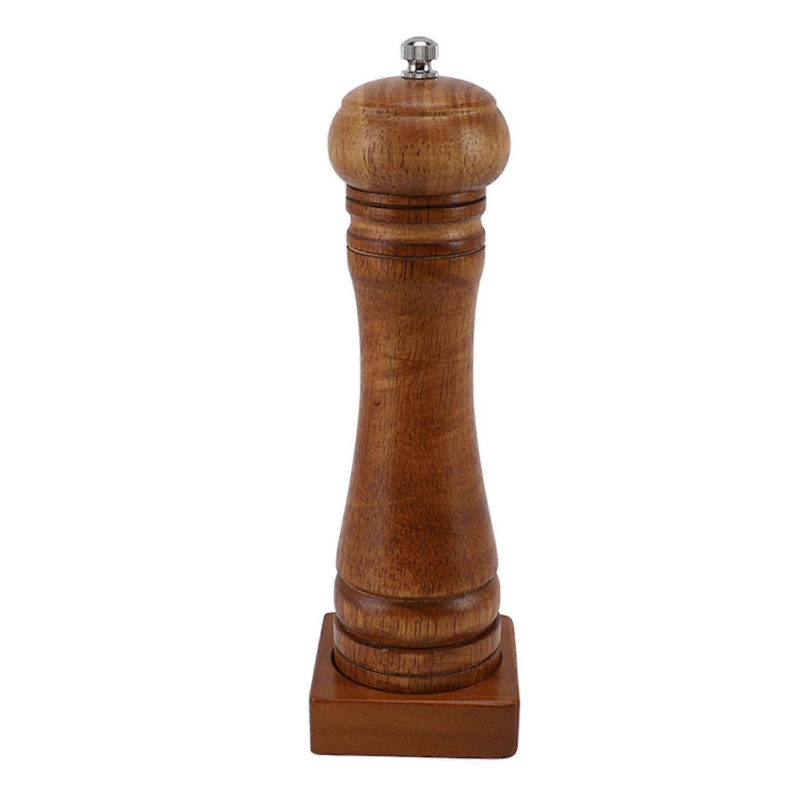 Wooden Pepper Grinder with Adjustable Ceramic Core & Base - 1Pc