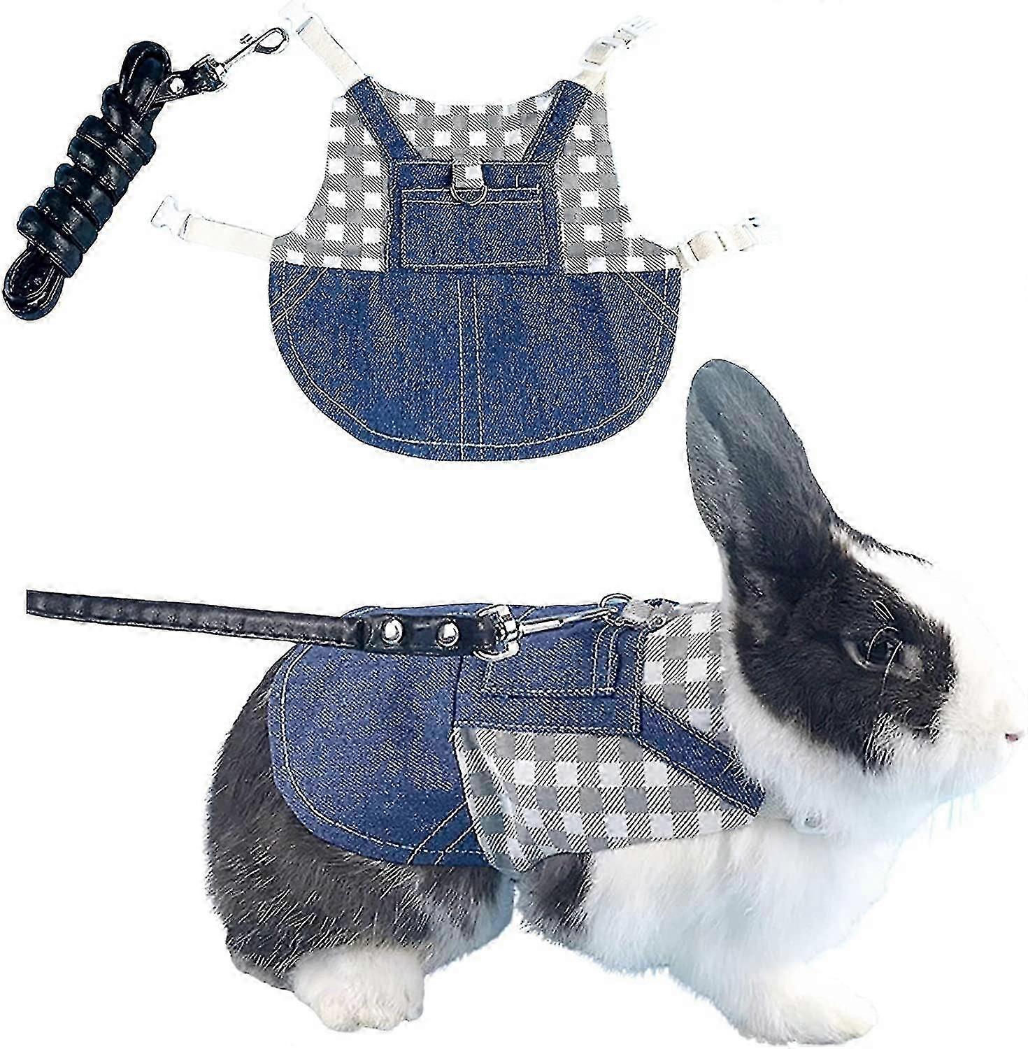 Adjustable Rabbit Harness, Rabbit Harness And Leash, Rabbit Clothes Harness Strap For Rabbits, Ferrets, Hamsters
