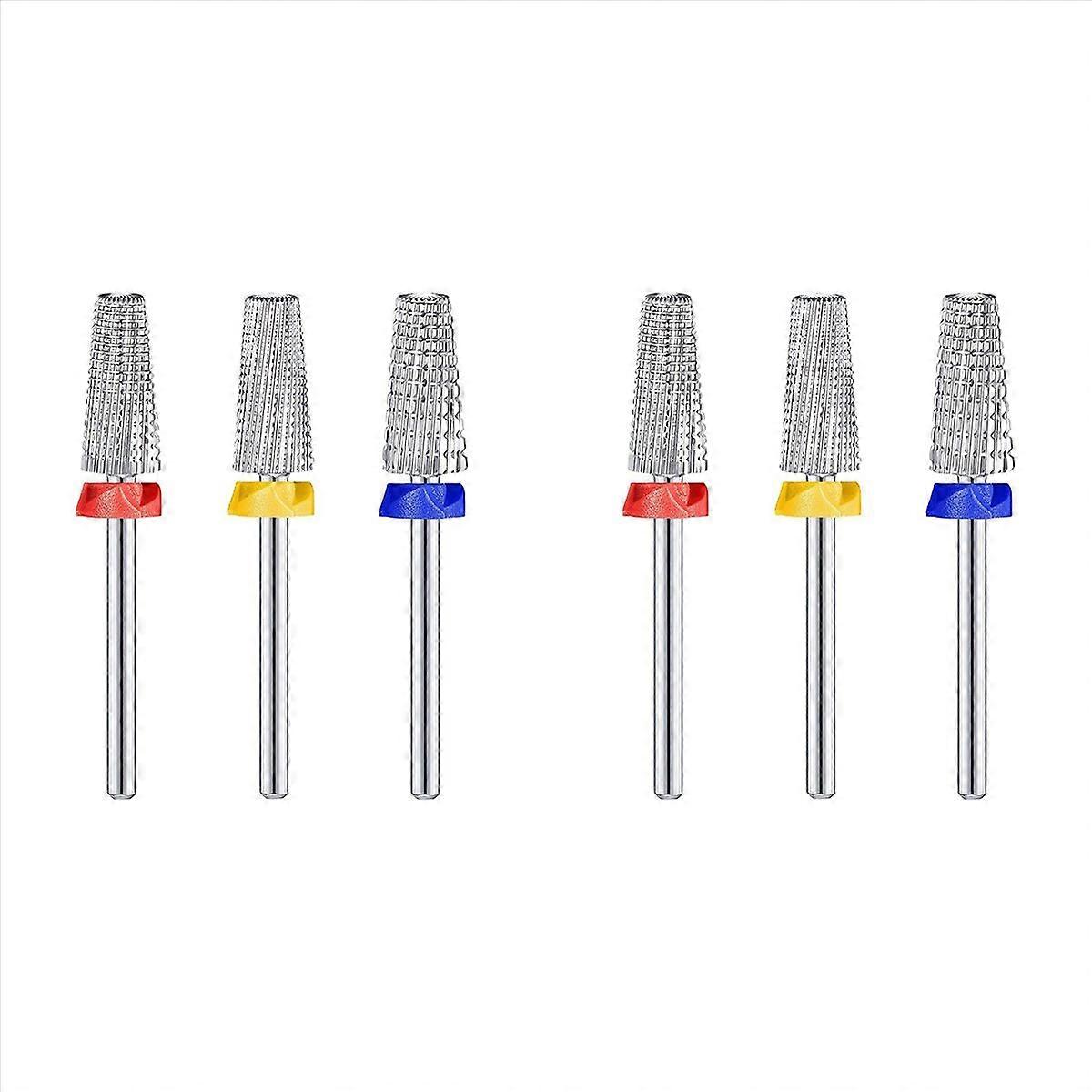 3 Pieces Nail Carbide 5 in 1 Bit Carbide Nail Drill Bit for Both Left