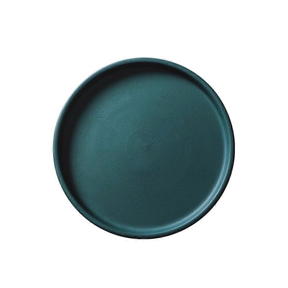Plant Trays Ceramic Green Round Drip Tray For Flower Pots Medium
